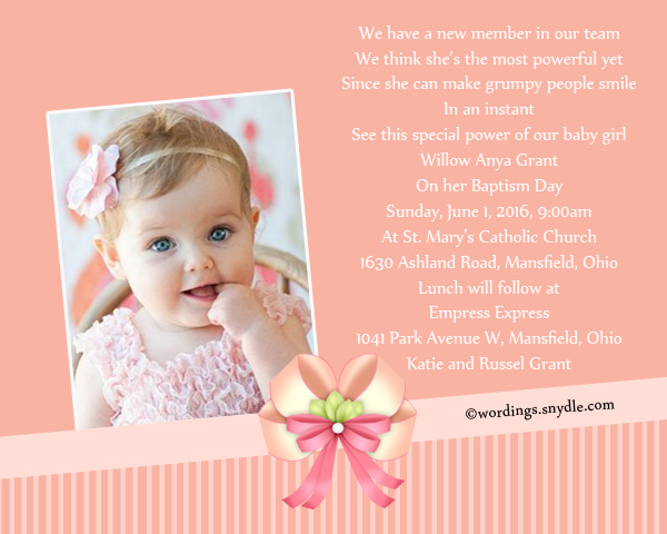 Baptism invitation wording samples wordings and messages baptism invitation wording samples stopboris Choice Image