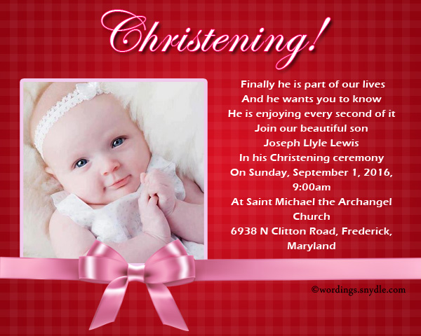 Christening Invitation Wording Wordings And Messages